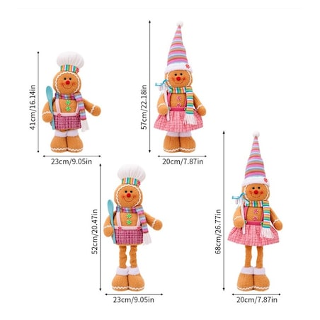 Figurka Pani Pierniczek teleskopowe nogi BOŻE NARODZENIE 52cm Z PLUSZU KSN168