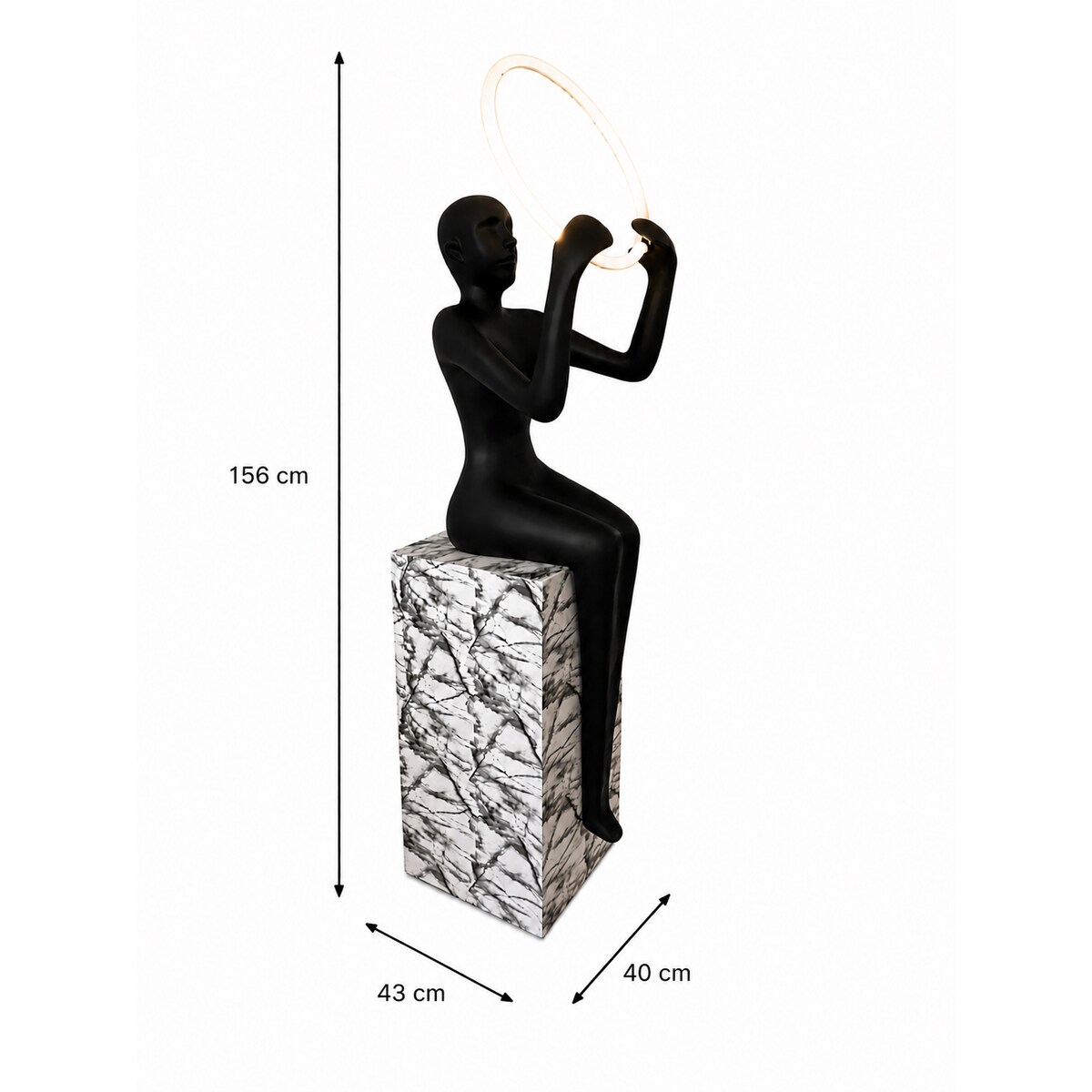 Lampa podłogowa LED – rzeźba kobiety – designerska lampa human do salonu – OLIA