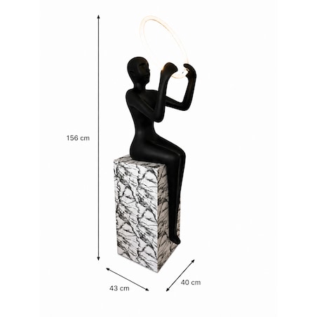 Lampa podłogowa LED – rzeźba kobiety – designerska lampa human do salonu – OLIA
