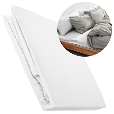 Prześcieradło flanela bez gumki 220x210 kolor biały