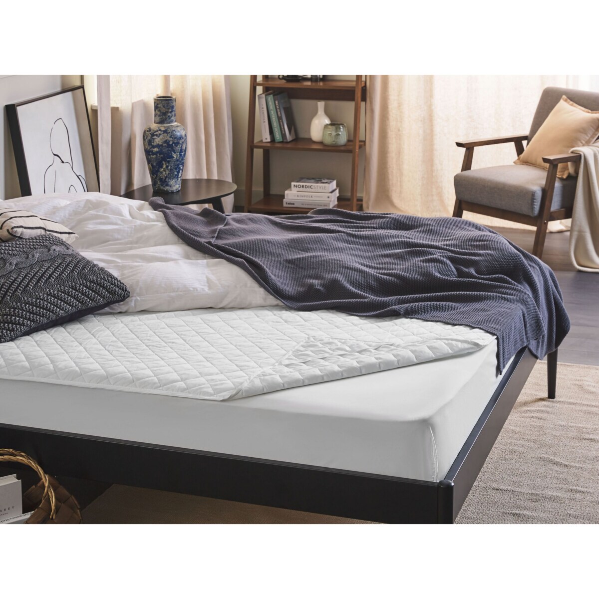 Ochraniacz na materac bawełniany 160 x 200 cm MANASLU