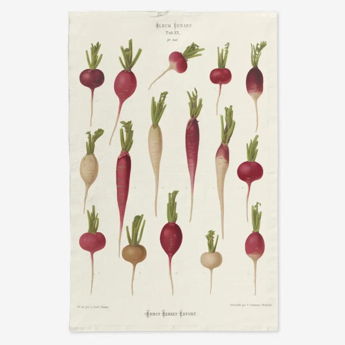 Lniany ręcznik kuchenny - Rzodkiewka