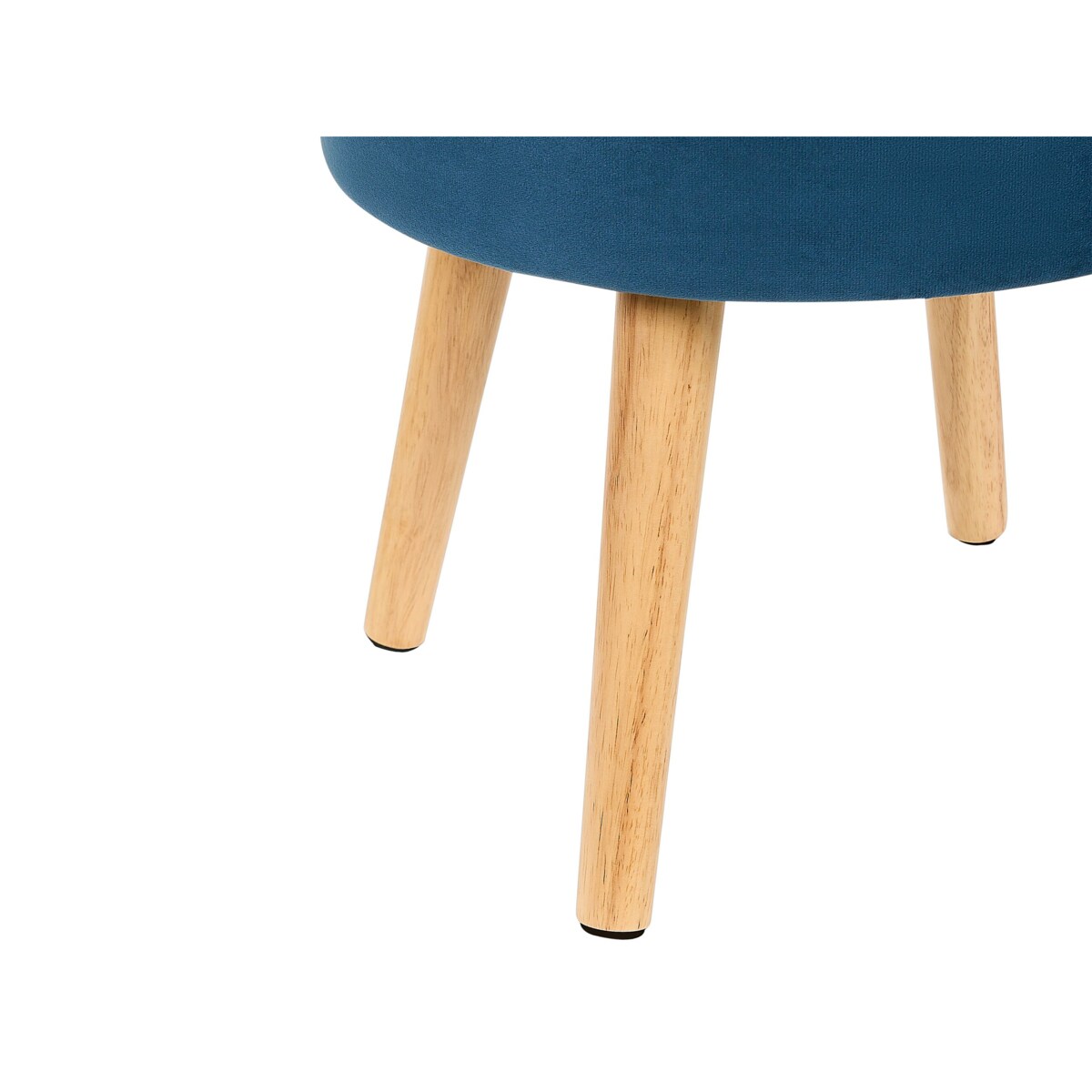 Stołek ze schowkiem welurowy niebieski NEELY