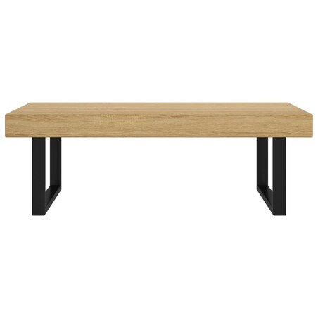vidaXL Stolik kawowy, jasnobrązowo-czarny, 120x60x40 cm, MDF i żelazo