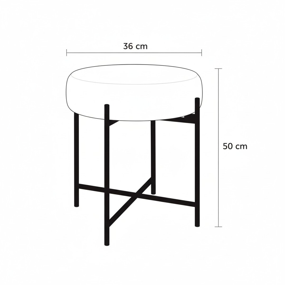 Taboret z obiciem bouclé KRUK, Ø 36 x 40 cm