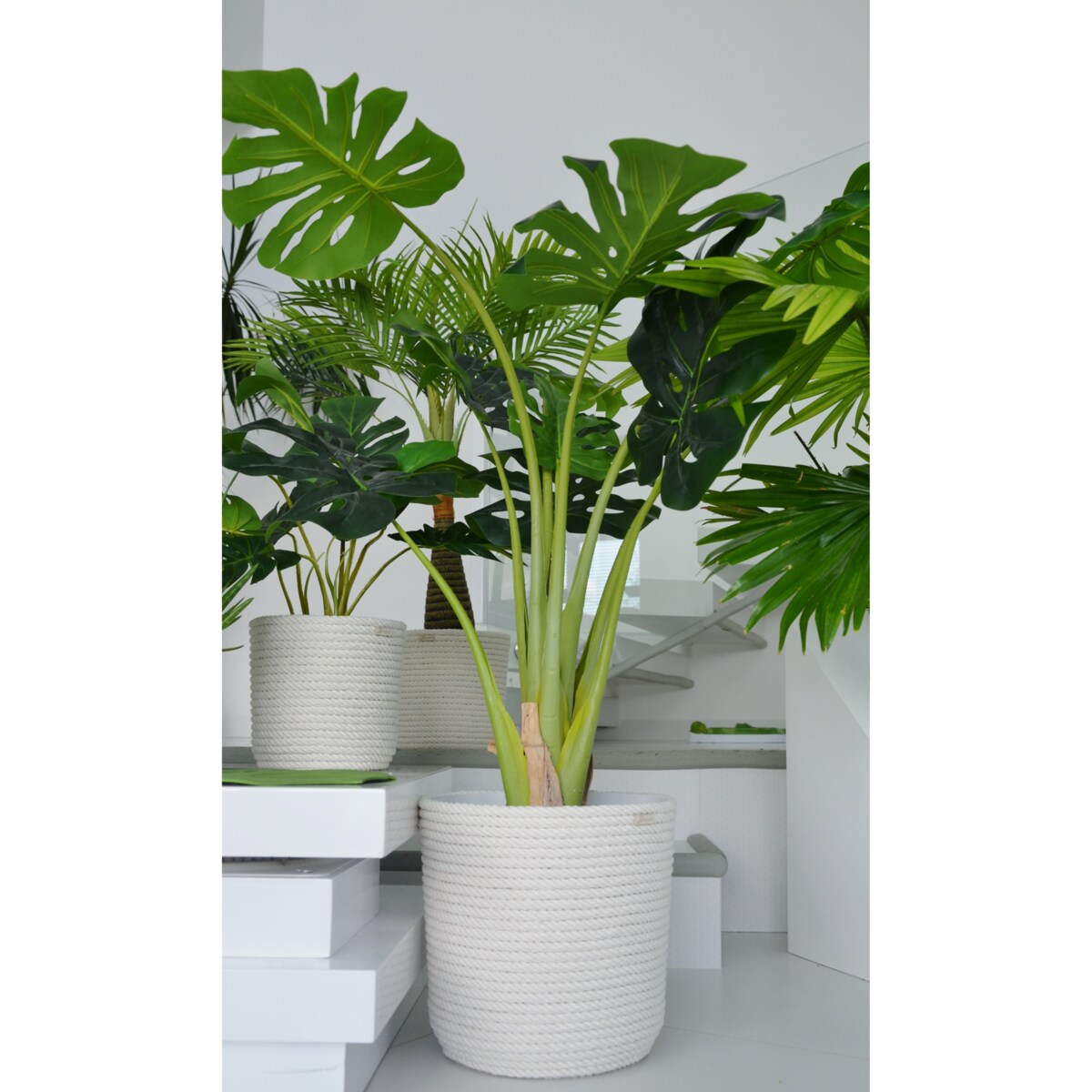 35 BOHO gruby sznurek lina BIAŁA BAWEŁNA naturalna osłonka na doniczkę koszyk z trawy plecionej styl skandynawski etno loft marynistyczny wzór 35/BB16