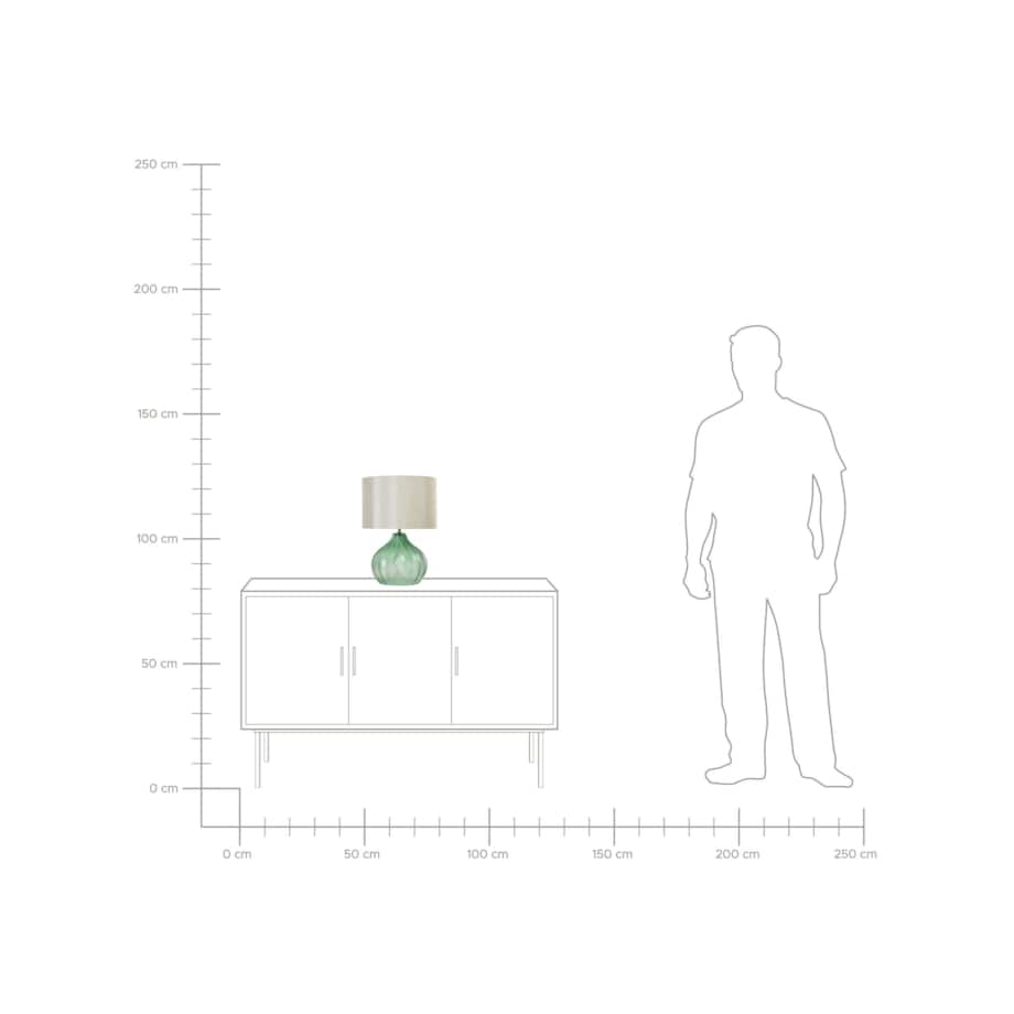 Lampa stołowa szklana zielona KEILA