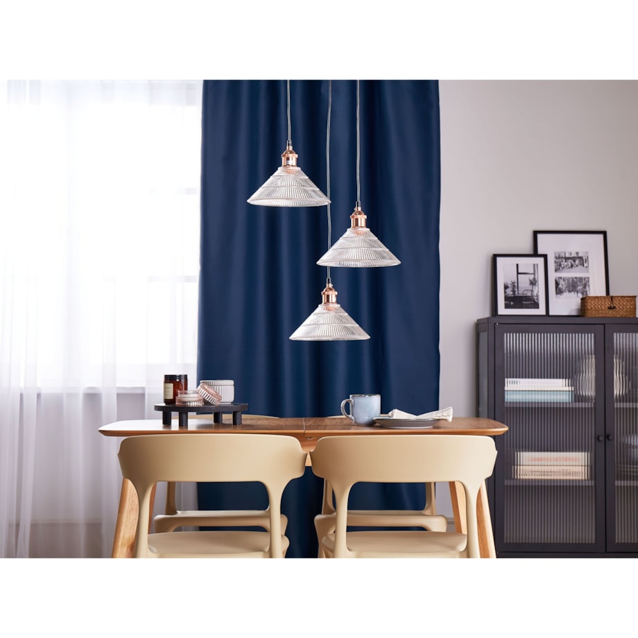 Lampa wisząca szklana 3-punktowa transparentna CURONE