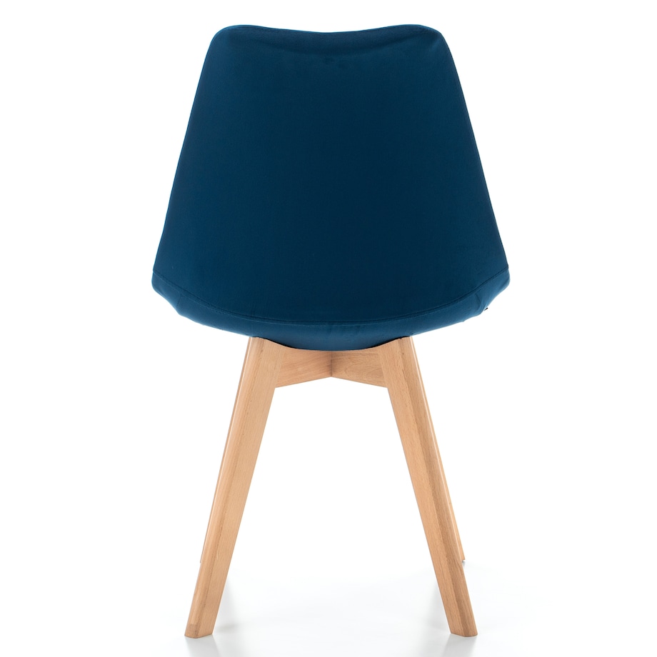 Krzesło skandynawskie z poduszką welurowe DUBLIN granatowe