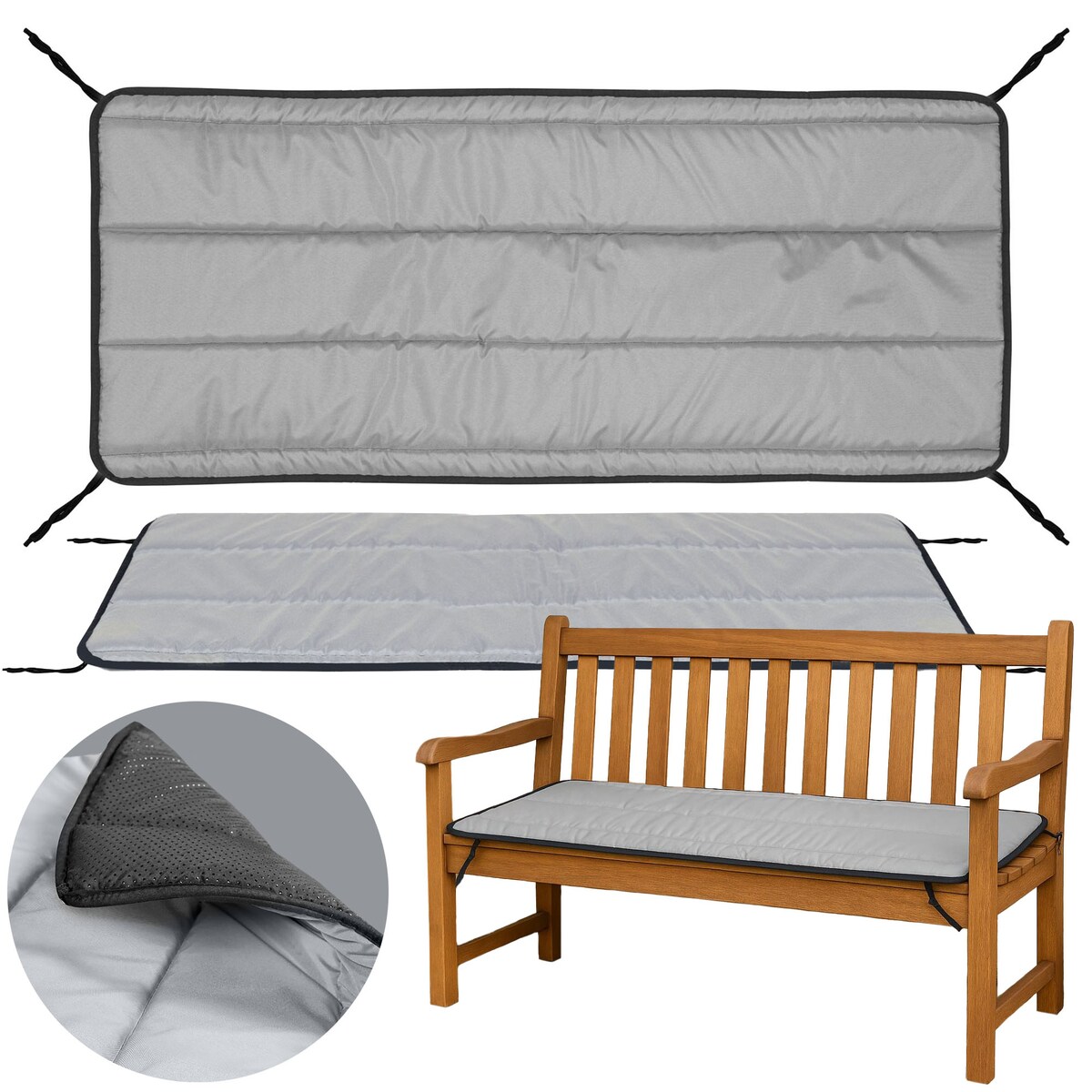 Poduszka Pikowana Z Pianki Wodoodporna Na Ławkę Krzesło Leżak 150X50 Cm