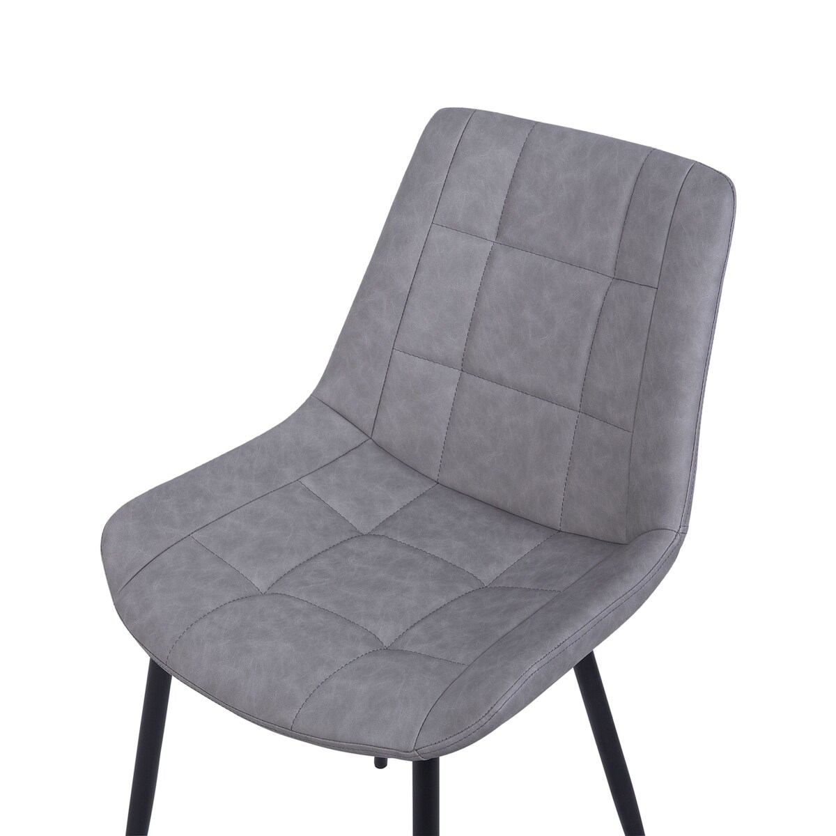 Zestaw 2 krzeseł do jadalni ekoskóra szary MELROSE