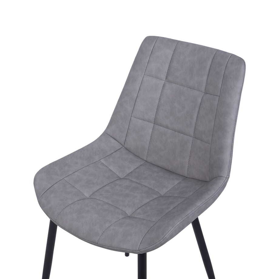 Zestaw 2 krzeseł do jadalni ekoskóra szary MELROSE