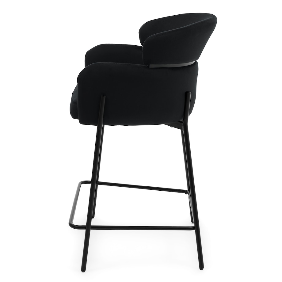 Hoker tapicerowany welurowy do salonu BOLZANO czarny