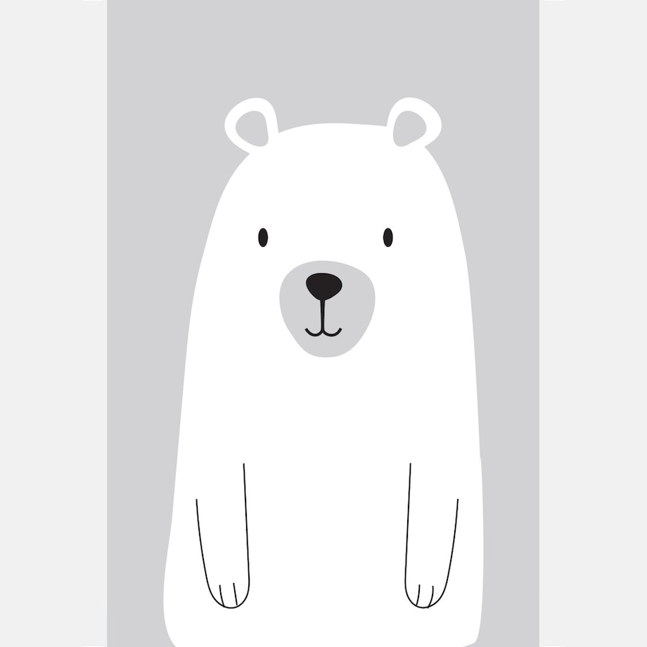 Plakat dla dzieci Miś szary 50x70