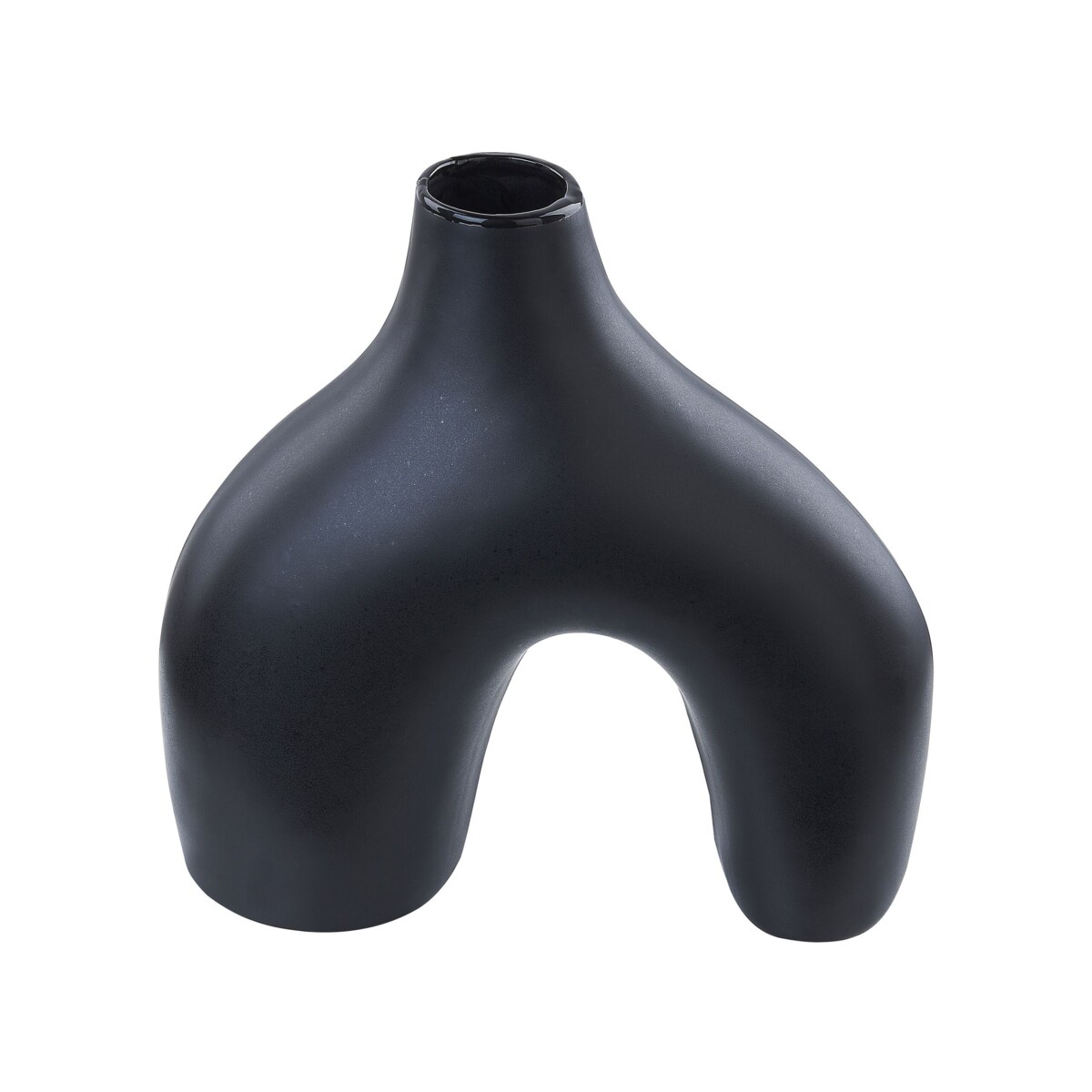 Wazon na kwiaty ceramiczny 30 cm czarny LAMIA