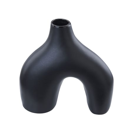 Wazon na kwiaty ceramiczny 30 cm czarny LAMIA