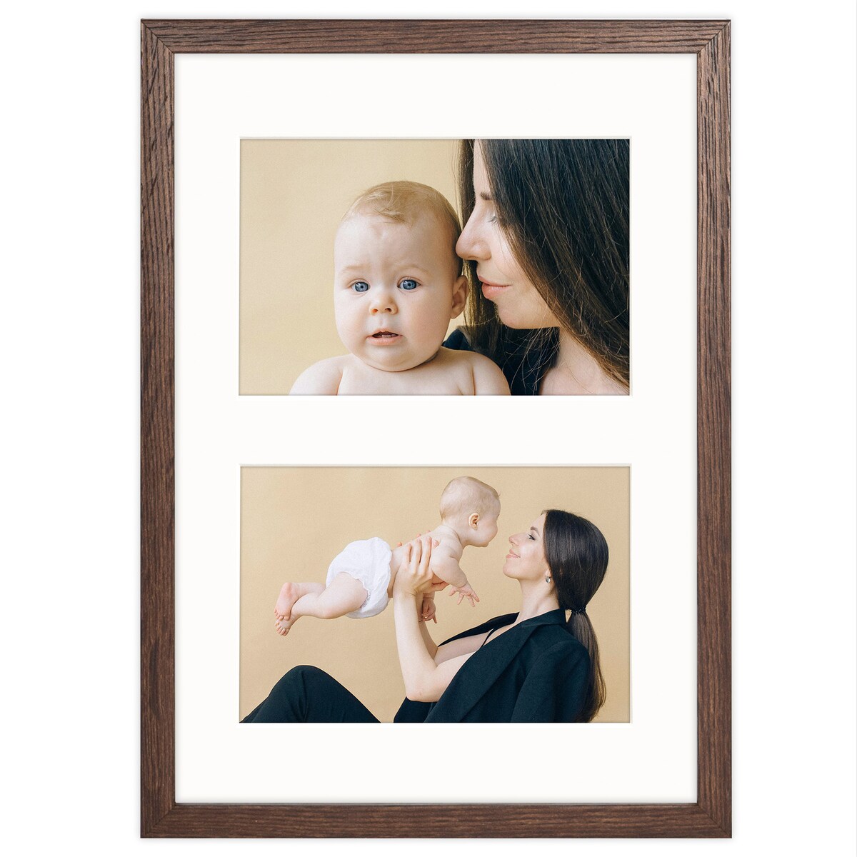 Ramka na 2 zdjęcia 10x15 cm foto galeria zdjęć multirama brązowa 21x30 cm FRAMAI