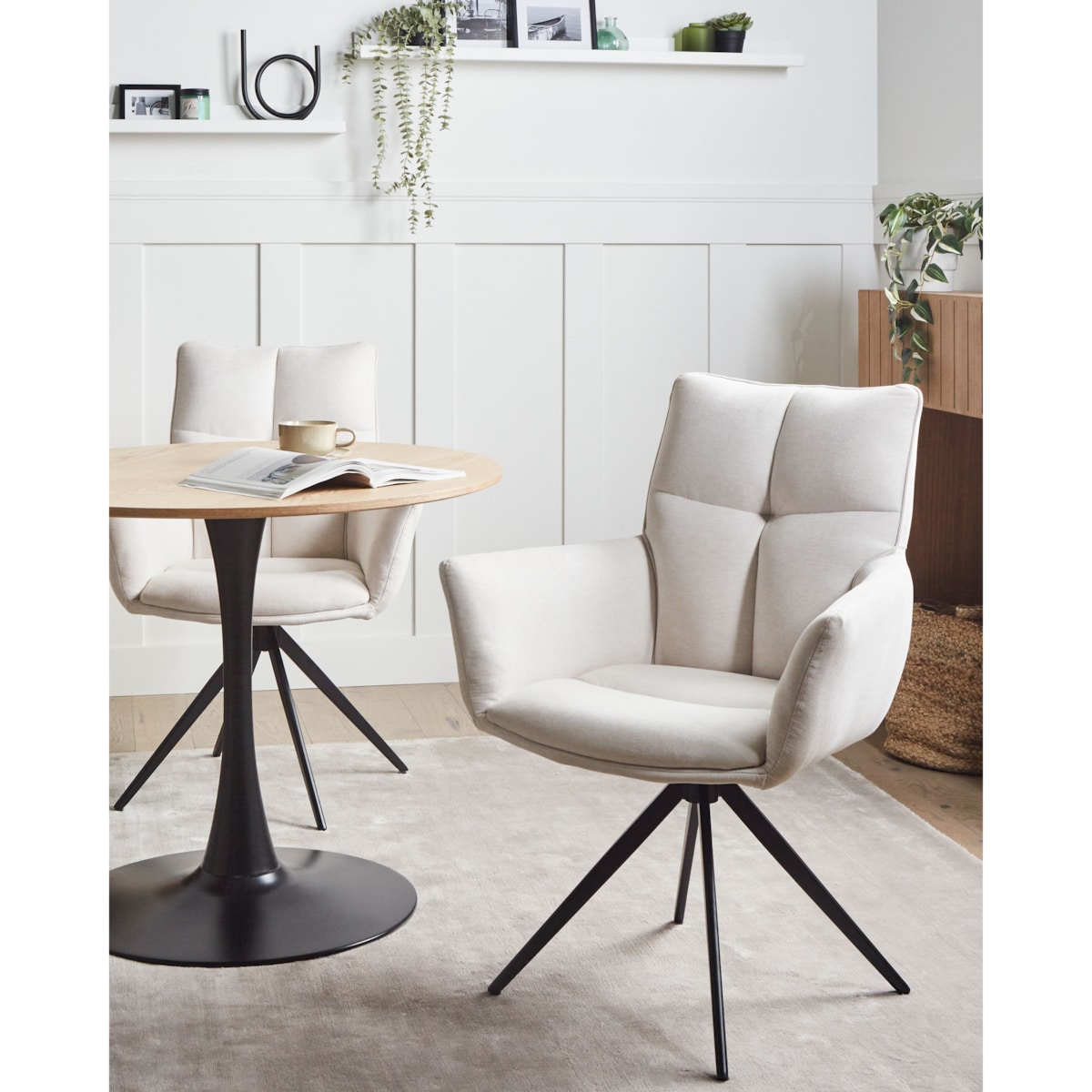 Krzesło do jadalni Obrotowy CORBIE Złamana biel