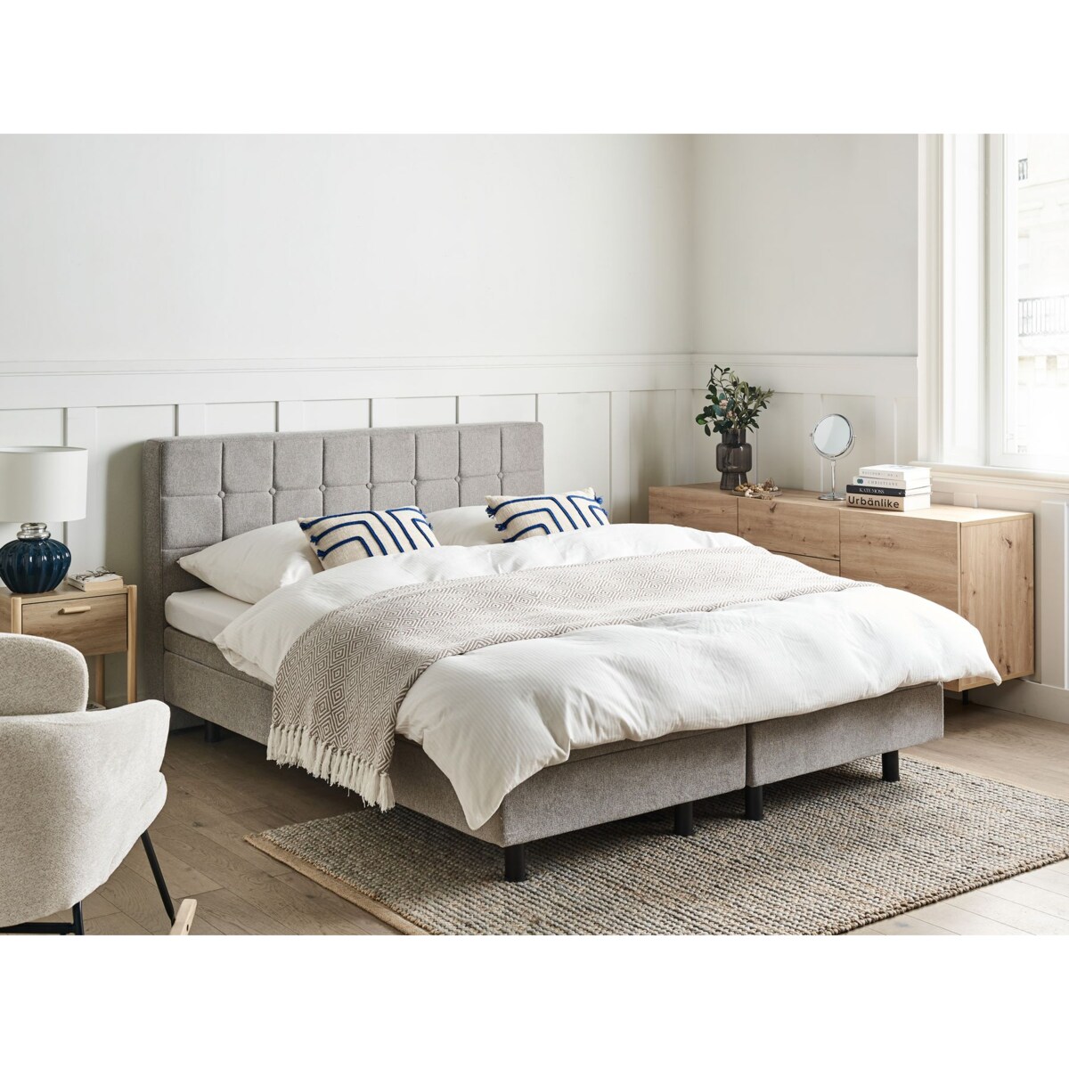 Łóżko regulowane DUKE 160 x 200 cm Jasnoszary