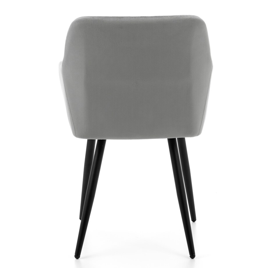 Krzesło tapicerowane TODI welur do salonu jadalni pikowane jasnoszare