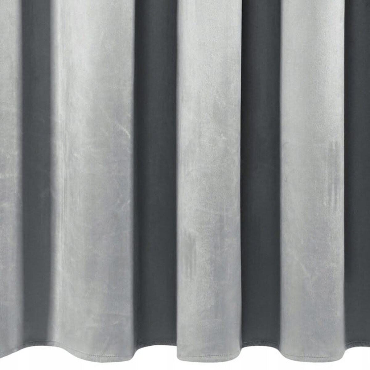 Zasłona WELUROWA Gotowa na PRZELOTKACH z FALBANAMI Aura 140 x 250 SREBRNA