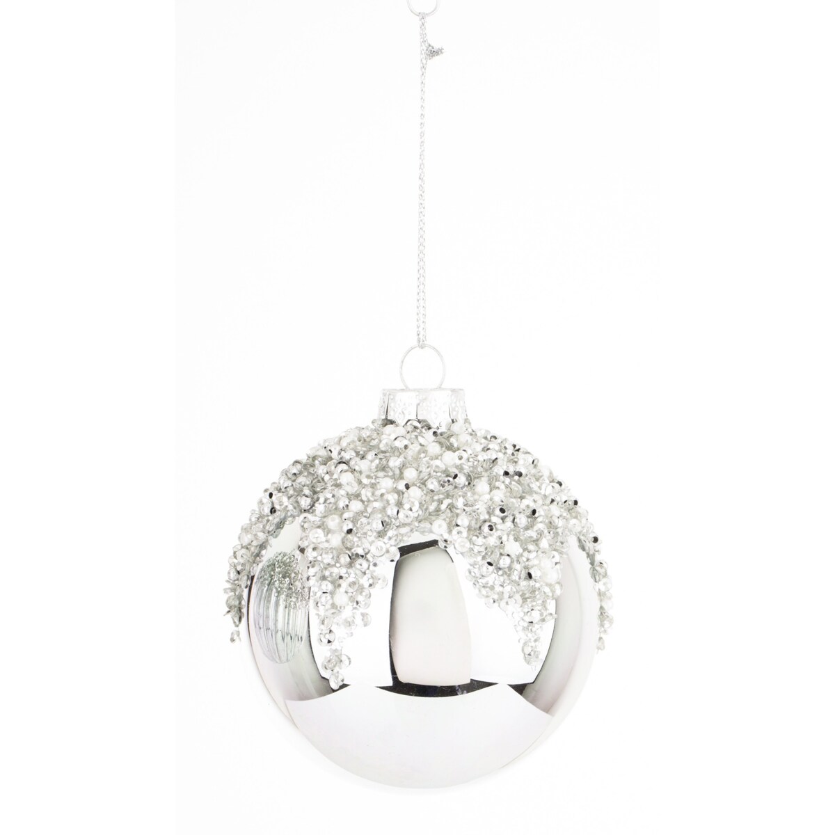 Bombki szklane srebrne 3 szt. Ø 8 cm ARZENTO