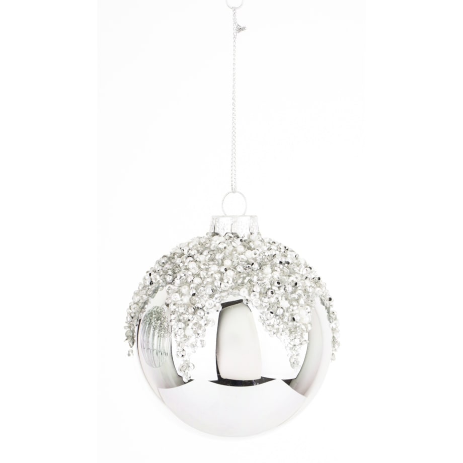 Bombki szklane srebrne 3 szt. Ø 8 cm ARZENTO