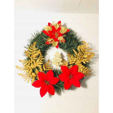 WIANEK sztuczny udekorowany świąteczny na prezent drzwi okno 30cm gwiazda