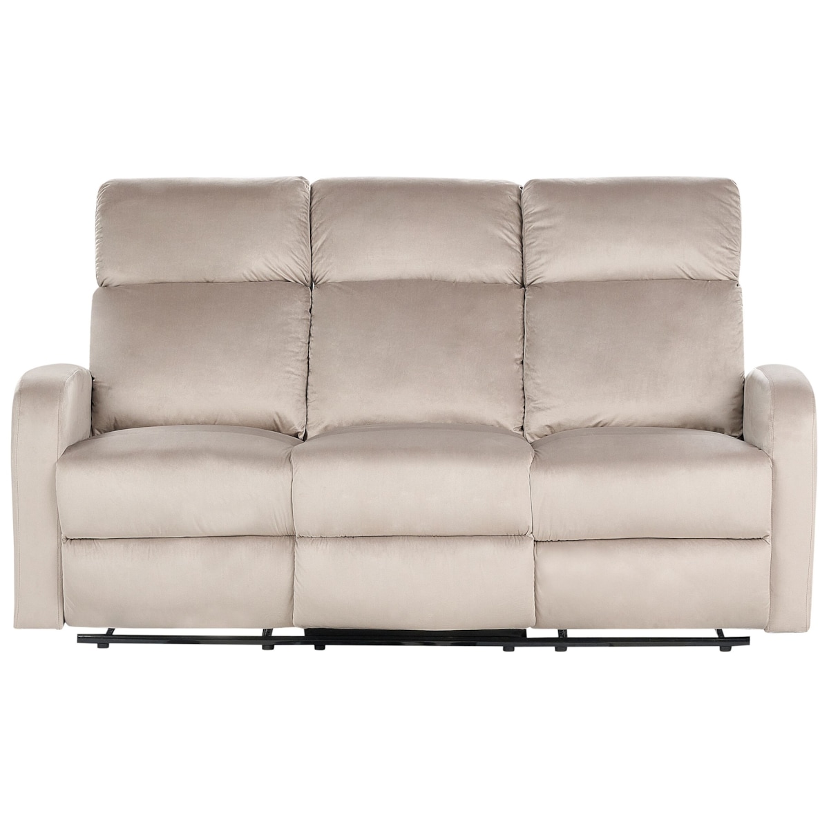 Sofa z elektryczną funkcją relaksu VERDAL Welur Beżowoszary dla 3 osób
