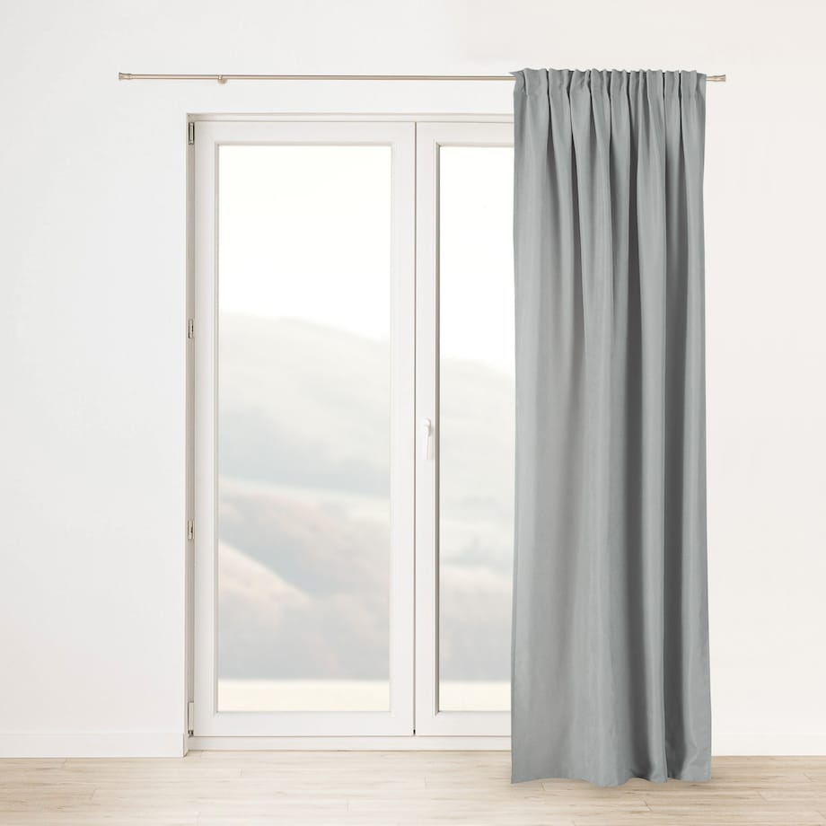 Zasłona na taśmie marszczącej srebrna aksamitna 140 x 280 cm 1 szt. 140x280 srebrny