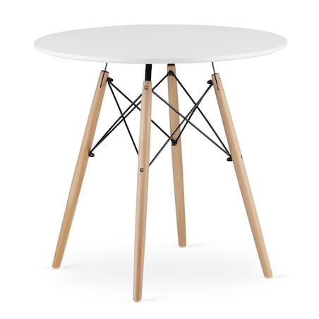 Zestaw Stół Do Jadalni Kuchni Salonu Biura Okrągły Todi 80 Cm Biały + 4 Krzesła Osaka Białe