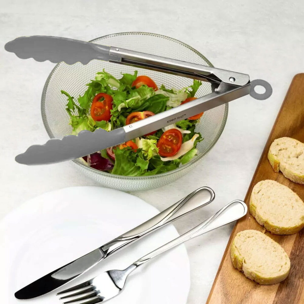 Szczypce kuchenne nylonowe 23cm KINGHOFF szare