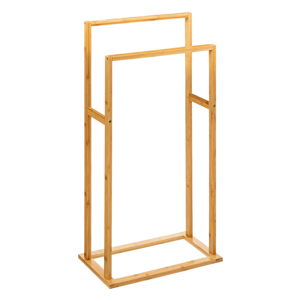 Stojak na ręczniki do łazienki, podwójny, z bambusa, 42 x 24,2 x 81,5 cm