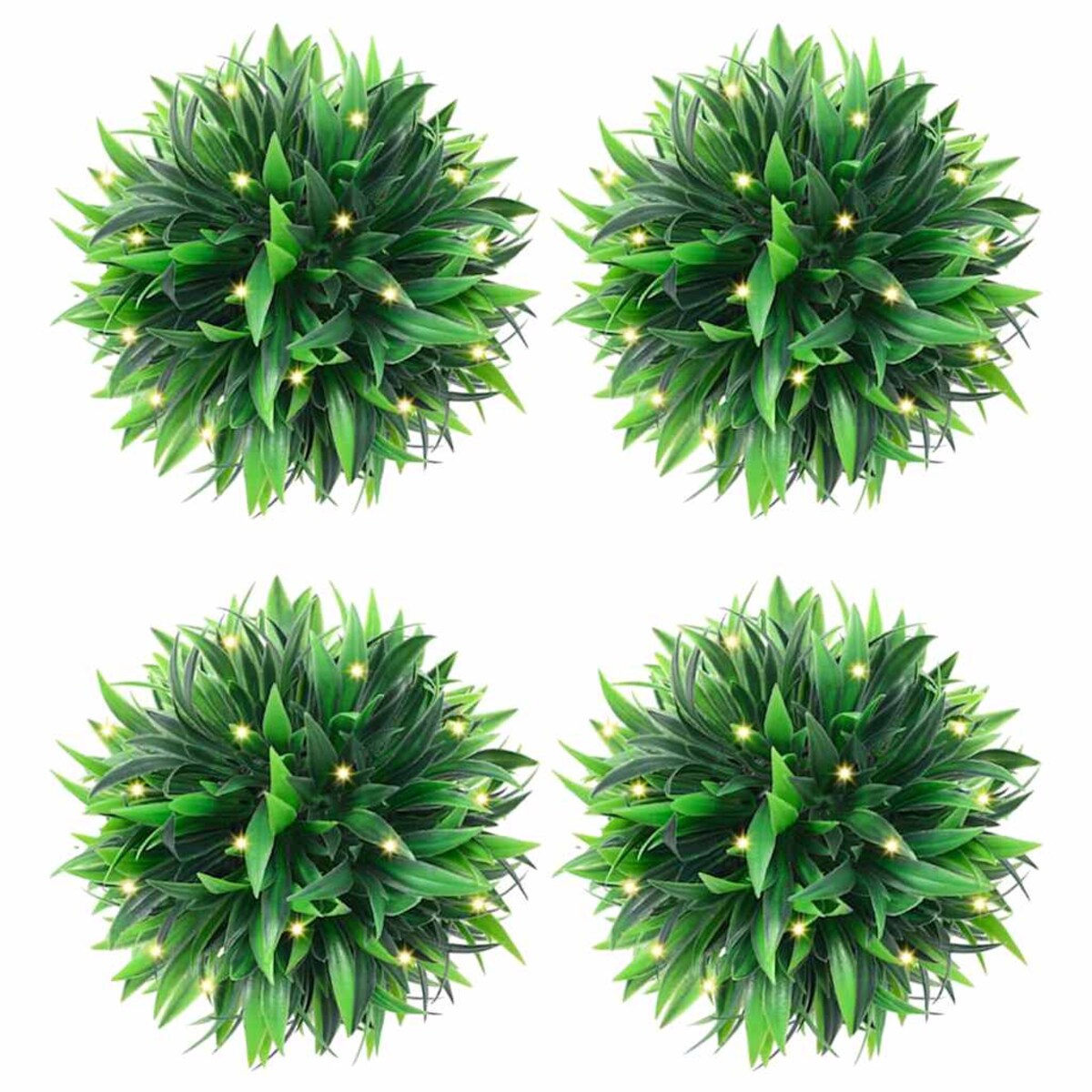 vidaXL Sztuczne kule bukszpanowe z diodami LED 4 szt. Zielone 15 cm