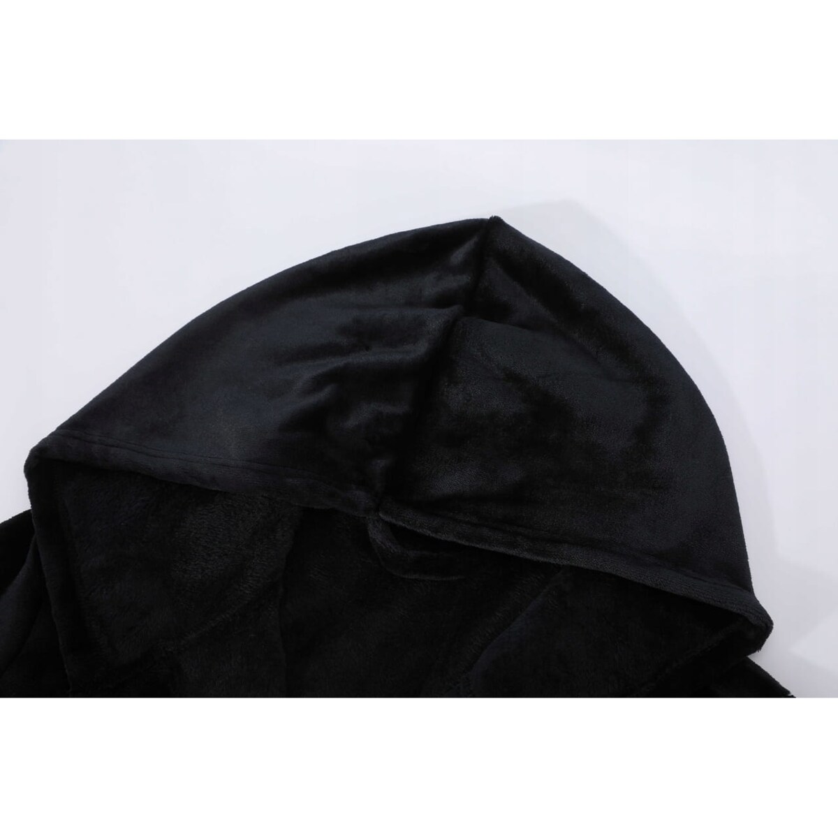 SZLAFROK Z KAPTUREM WIĄZANY CIEPŁY MIĘKKI UNISEX XS PAULO CZARNY