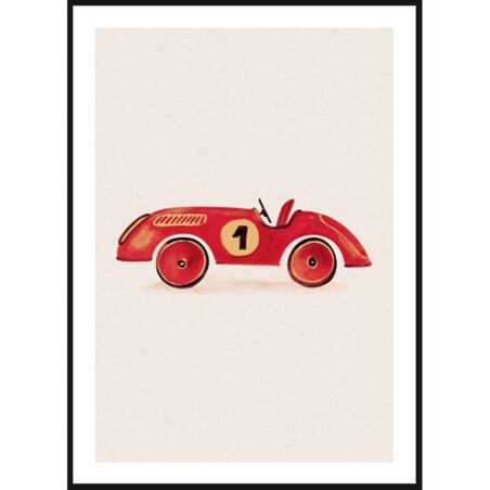 Poster Story, Plakat, Obraz - Czerwony Samochód Wyścigowy, wymiary 70 x 100 cm