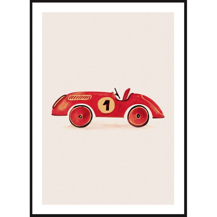 Poster Story, Plakat, Obraz - Czerwony Samochód Wyścigowy, wymiary 70 x 100 cm
