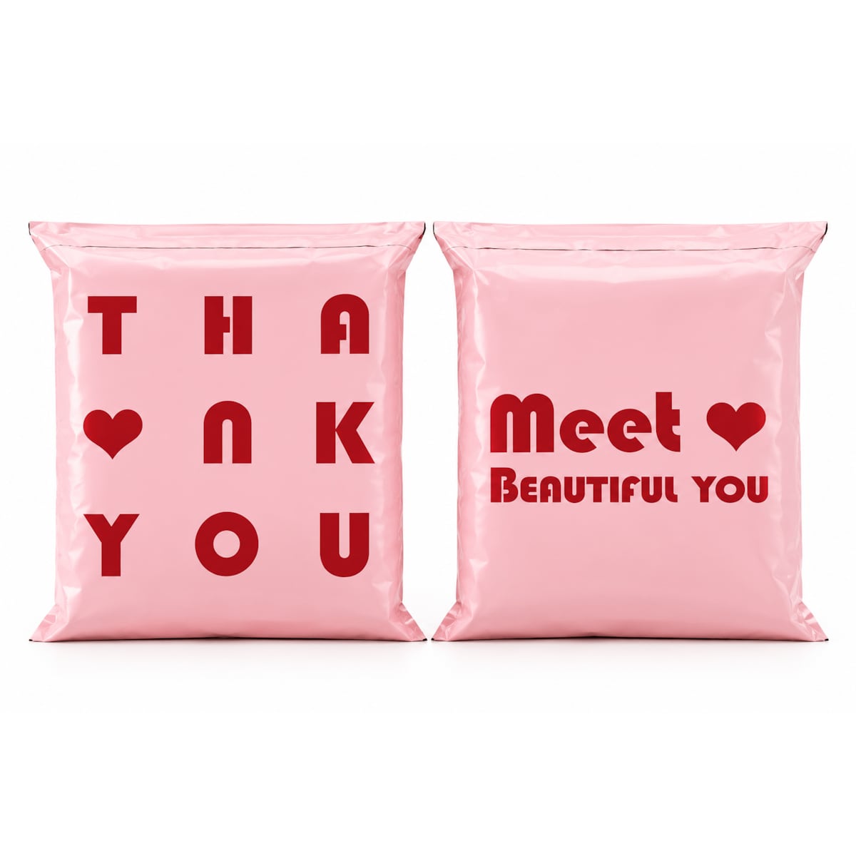Zestaw 20 toreb kurierskich SHP HEART L różowe 62 × 45 cm