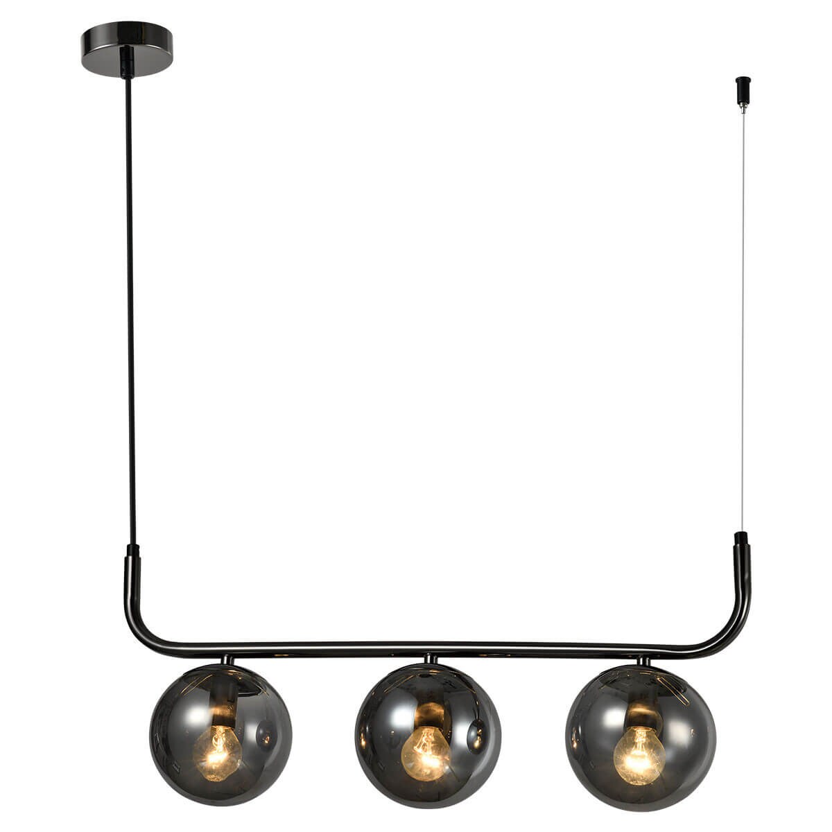 Potrójna lampa wisząca Alisa LP-005/3L BK Light Prestige kule przydymiony grafit