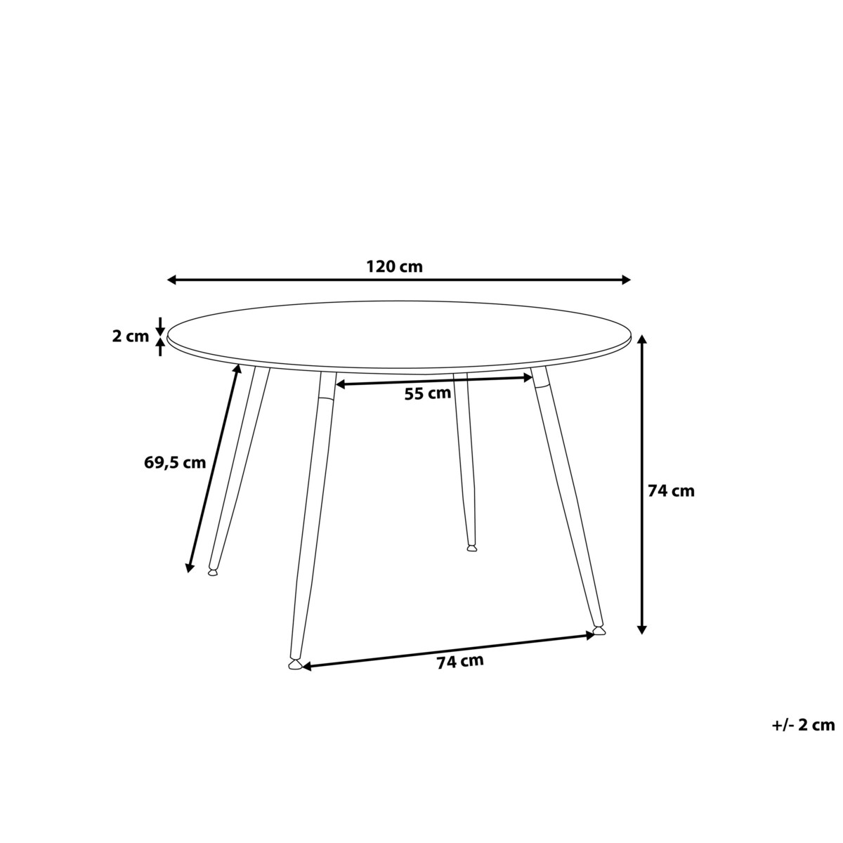 Stół do jadalni okrągły ⌀ 120 cm czarny BOVIO