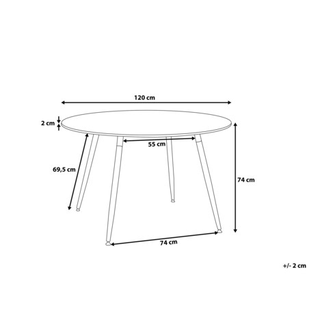 Stół do jadalni okrągły ⌀ 120 cm czarny BOVIO