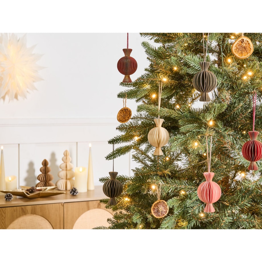 Zestaw 16 ozdób choinkowych RAUMA Papier Kolorowy