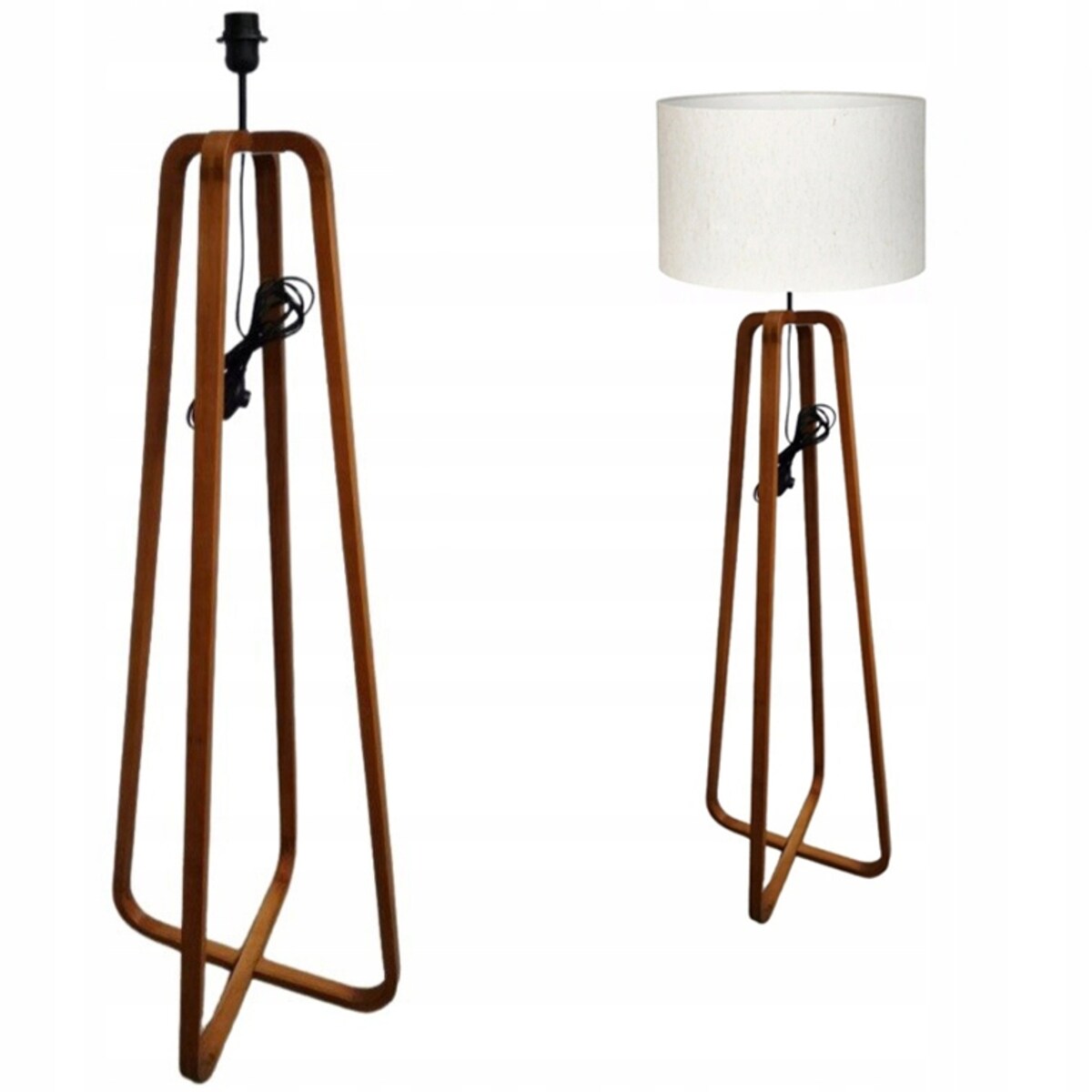 LAMPA STOJĄCA PODŁOGOWA BOHO WYSOKA 140cm E27 DREWNIANA DO SALONU SYPIALNI