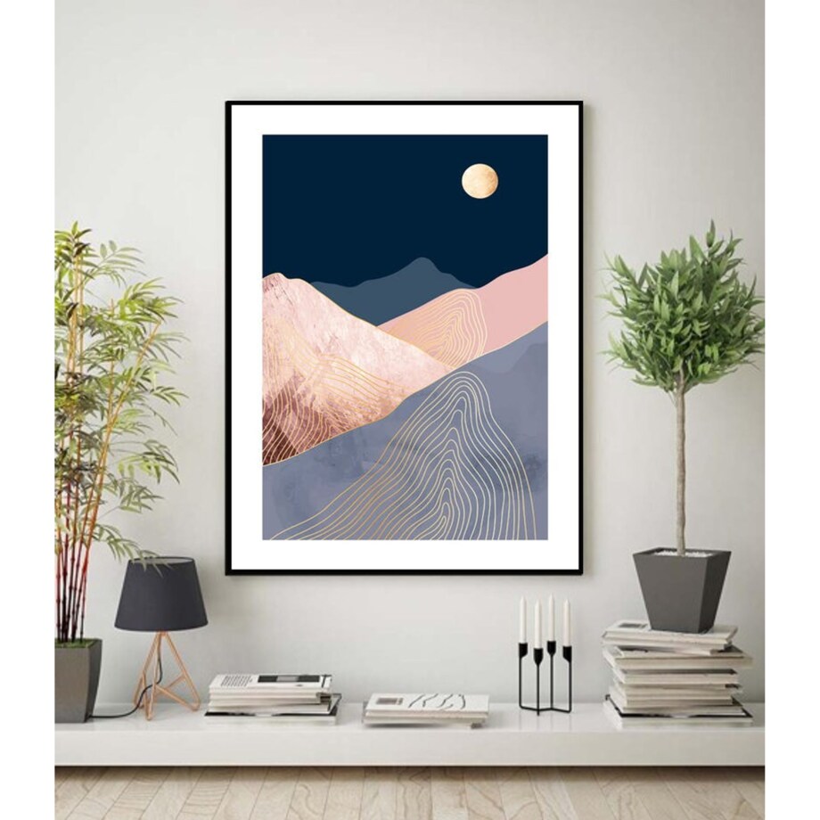 Poster Story, Plakat, Obraz - Pastelowa Noc w Górach, wymiary 50 x 70 cm