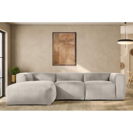 KONSIMO BUFFO Narożnik prawy z niezwykle miękkim i wygodnym siedziskiem, kolor kremowy