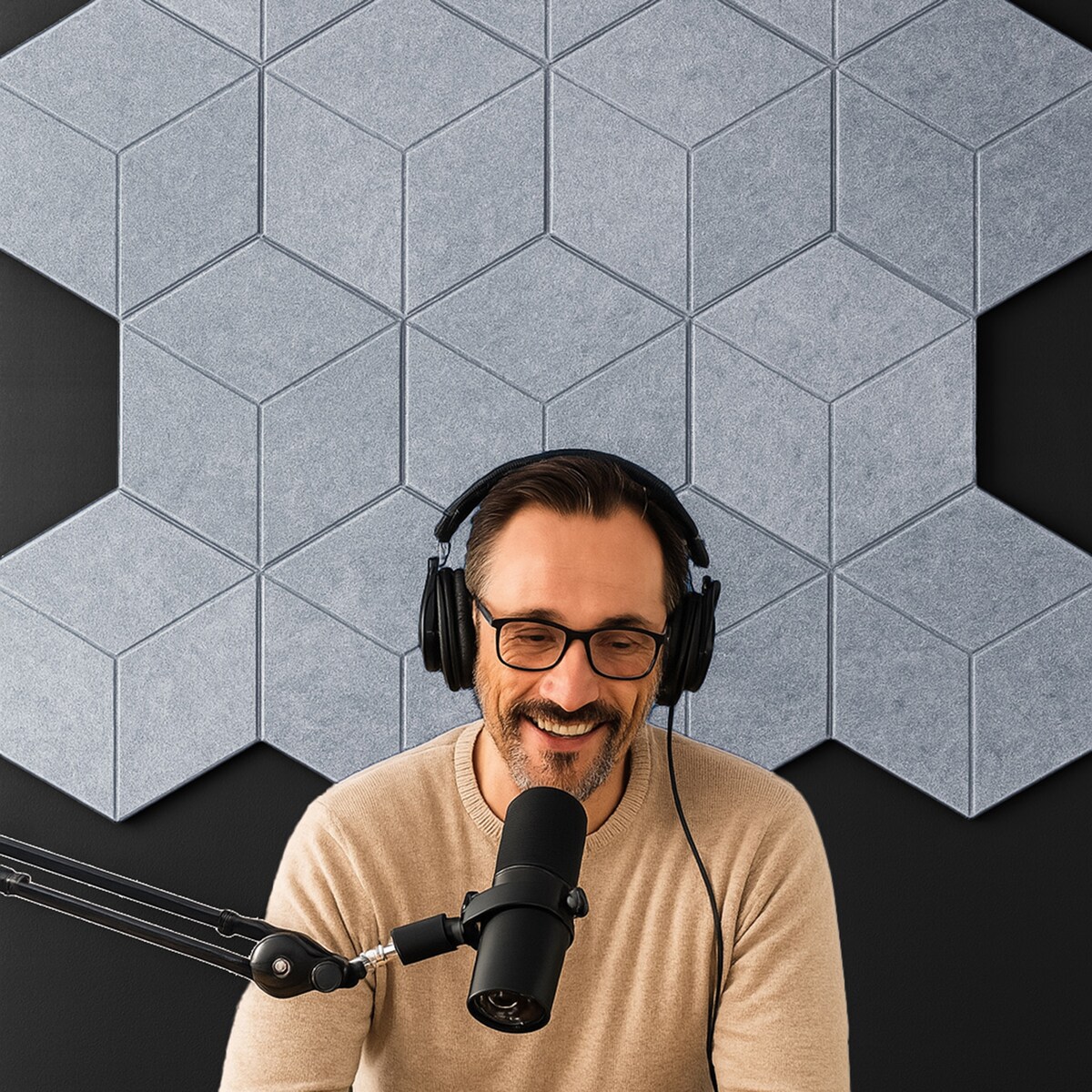 Zestaw 2 szt panel filcowy Felly 40x46 cm płytka heksagon szary