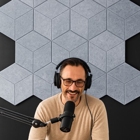 Zestaw 2 szt panel filcowy Felly 40x46 cm płytka heksagon szary