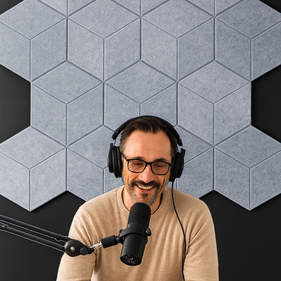 Zestaw 2 szt panel filcowy Felly 40x46 cm płytka heksagon szary