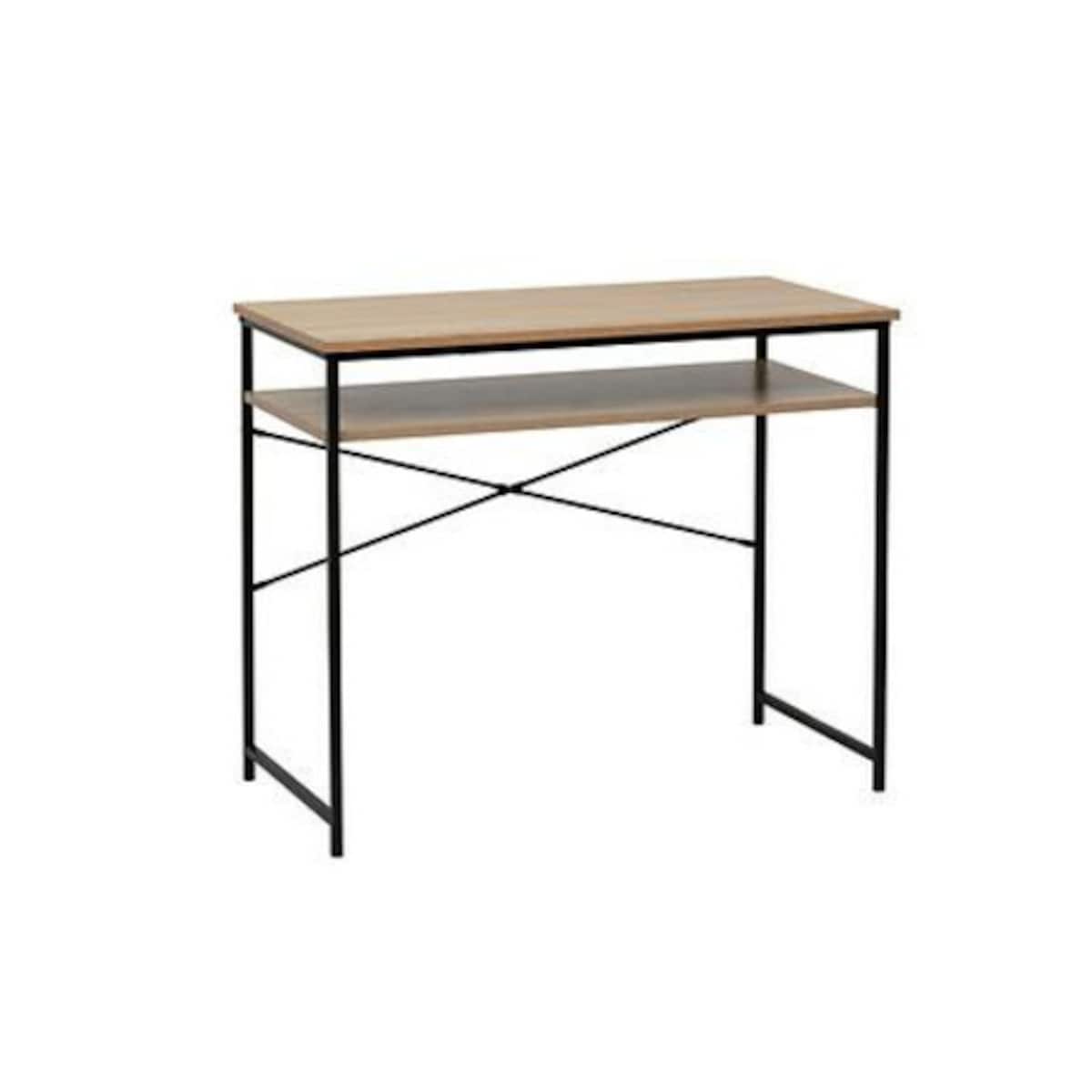 Biurko loftowe Aliaj 90 cm naturalny dąb i czarne do pracy industrialne 5five simply smart