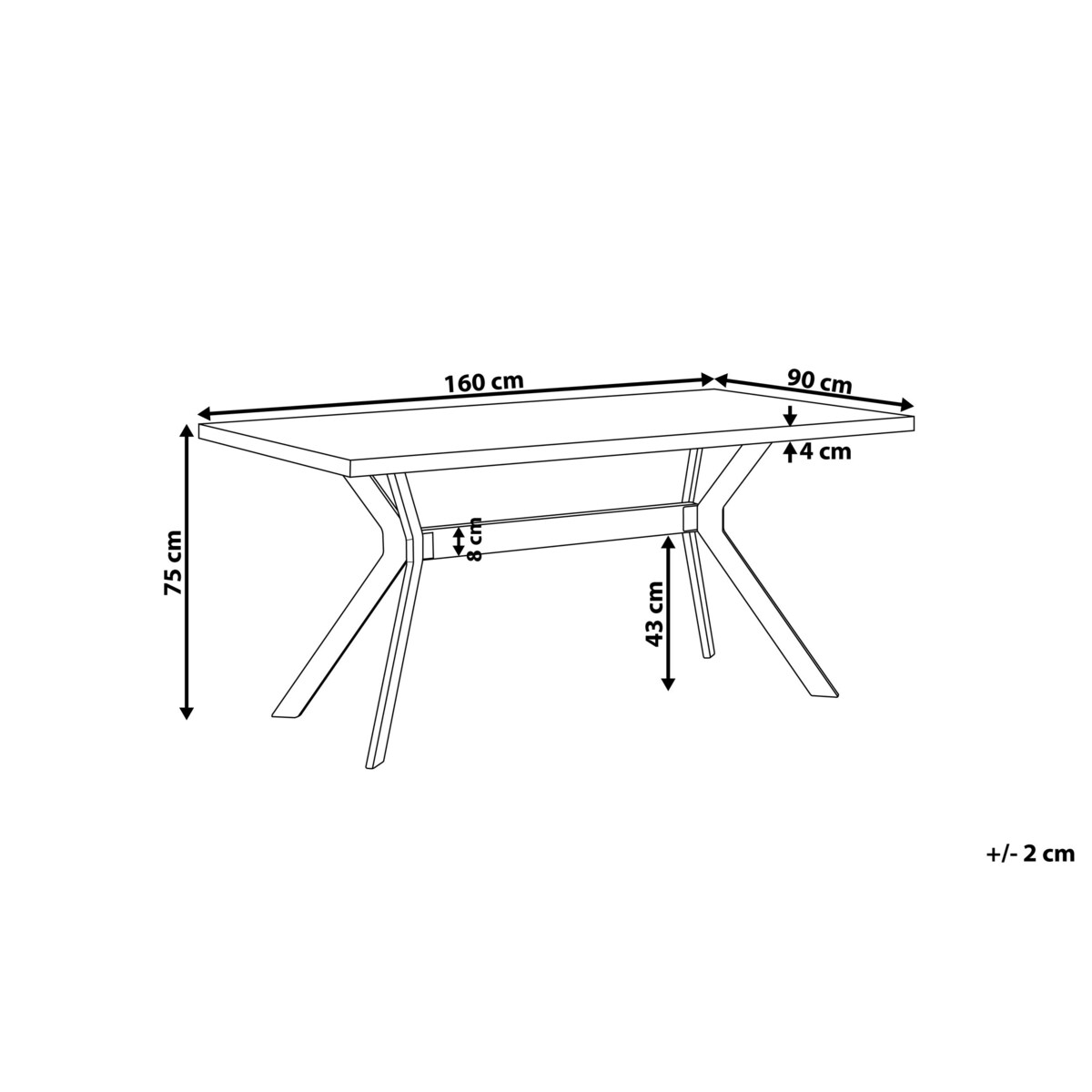 Stół do jadalni 160 x 90 cm efekt betonu BENSON